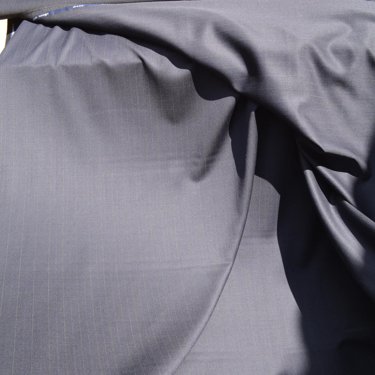 British Cashmere Super 100s Wool Suiting Fabric | Black with Stripes | Made in England | Luxury Tailoring Material| By t
