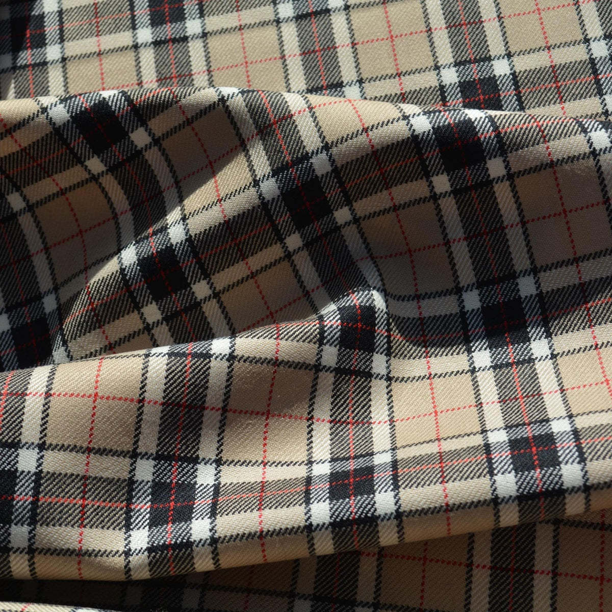 Lightweight Wool Tartan Fabric | 100% Designer Wool, 62" Wide | Luxury Suiting, Jackets, Coats, Apparel Fabric