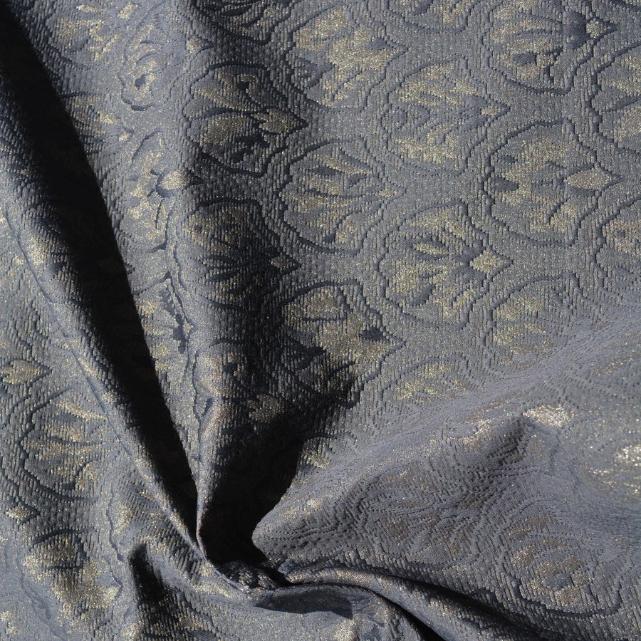 Black Cotton Blend Brocade Fabric | Designer Deadstock | By the Yard