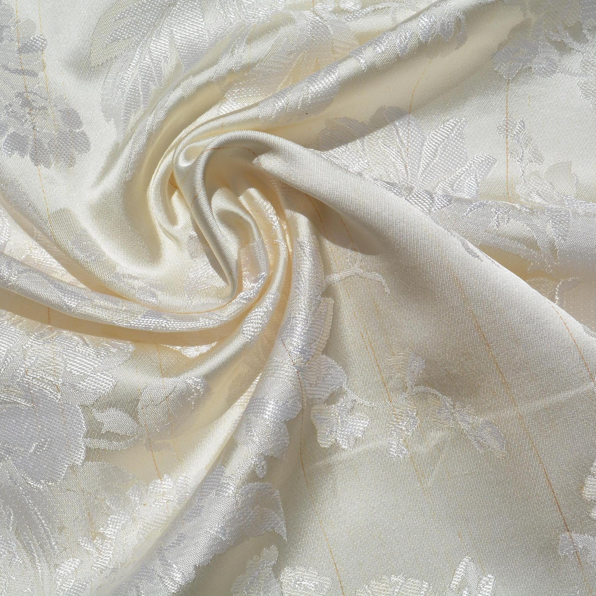 100% Silk Jacquard Fabric | Silk Floral Pattern, Double-Sided, 54” Width | Luxury Bridal & Dressmaking Fabric | By the Y