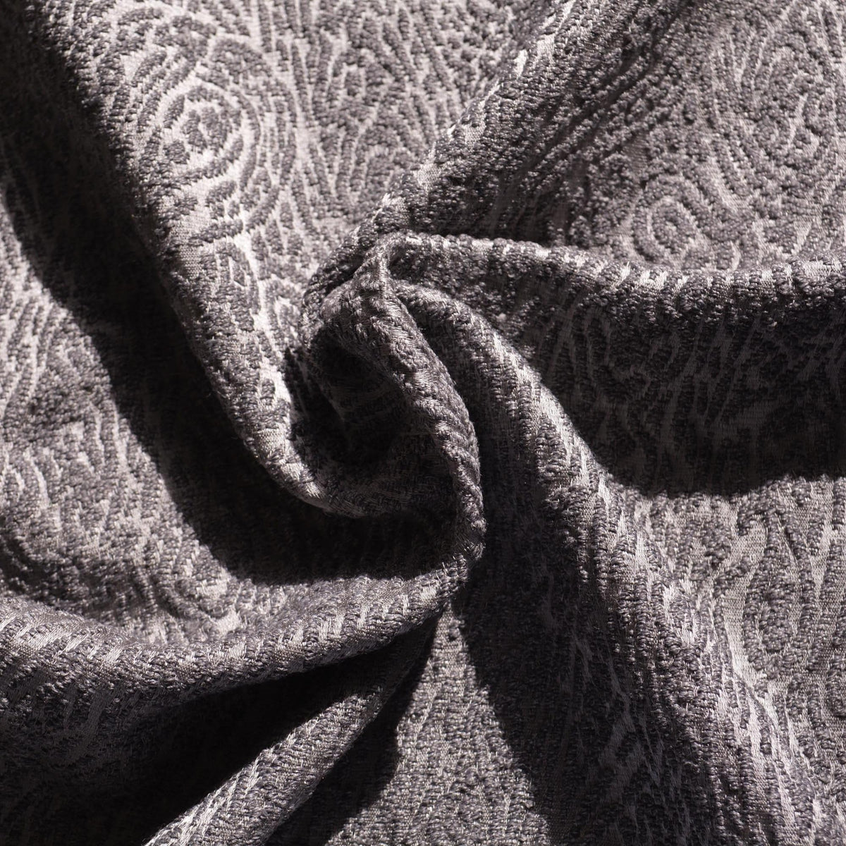 Silk Wool Blend Fabric Dark Gray Textured Mid to Heavyweight | By the Yard