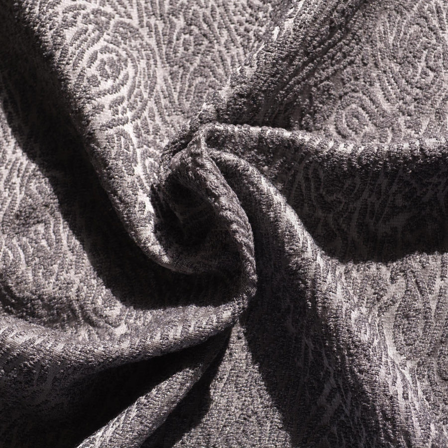 Silk Wool Blend Fabric Dark Gray Textured Mid to Heavyweight | By the Yard