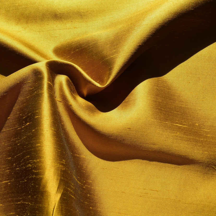 Silk Dupioni Fabric Yellow and black Two-tone 54" Wide Luxury Fabric | By the Yard