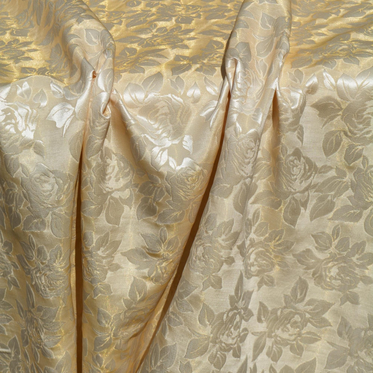 Silk Poly Brocade Fabric | Silk Floral Pattern | Upholstery Fabric & Home Decor Textile | Curtain, Drapery, Pillow | By 
