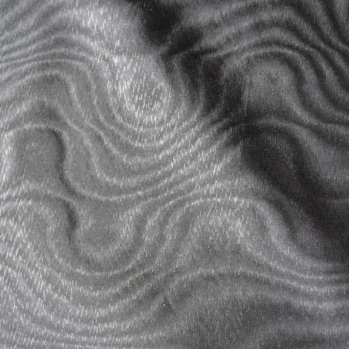 Black and Silver Silk Blend Moire Taffeta Fabric | Heavyweight | By the Yard