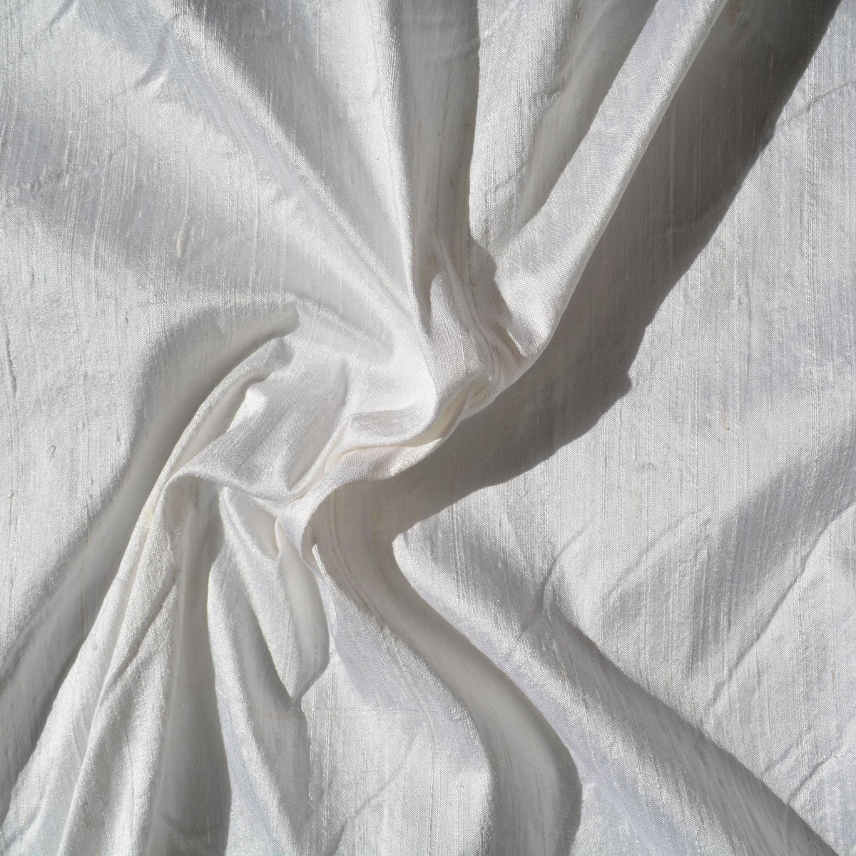 Silk Dupioni Fabric White 46" Wide Luxury Fabric | By the Yard