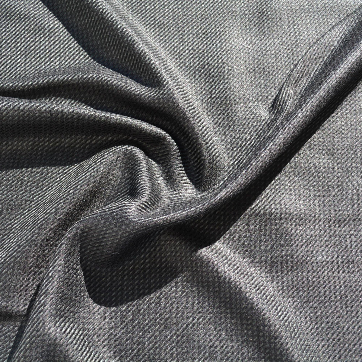 Houndstooth Wool Cashmere Fabric | Black | Luxury Designer Textile |By the Yard