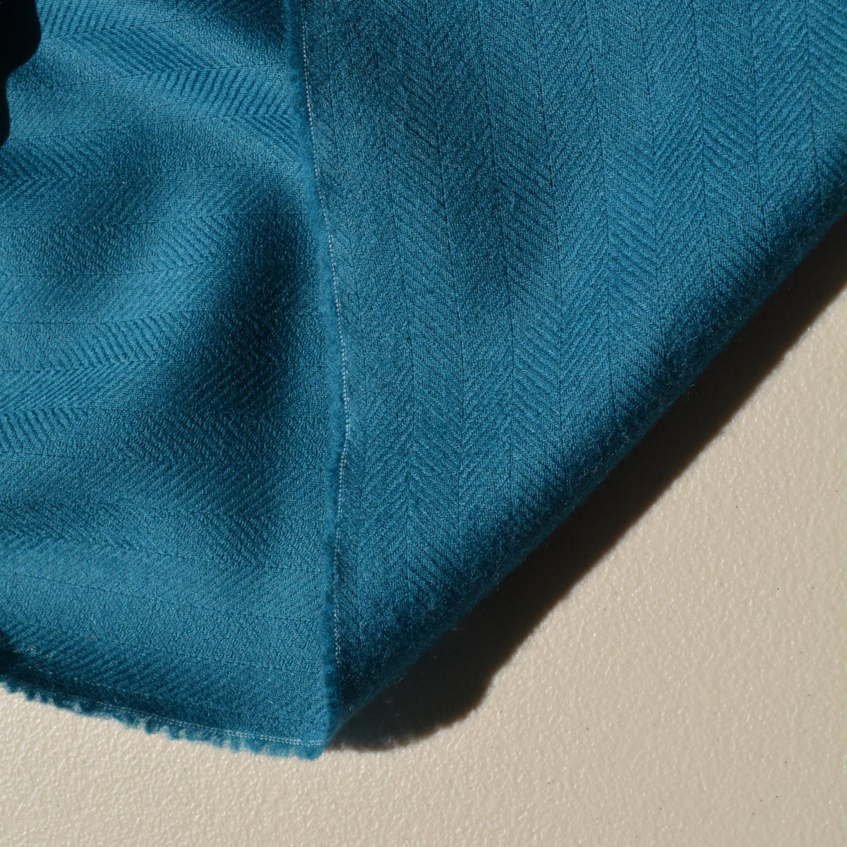Blue herringbone | 100% wool | Wool Suiting (Herringbone) | Designer Deadstock |By the Yard