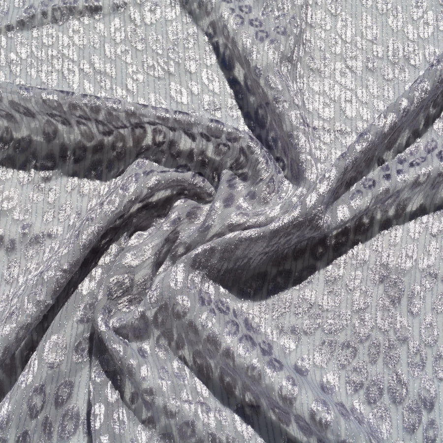 Chiffon Burnout Fabric | Light gray |By the Yard