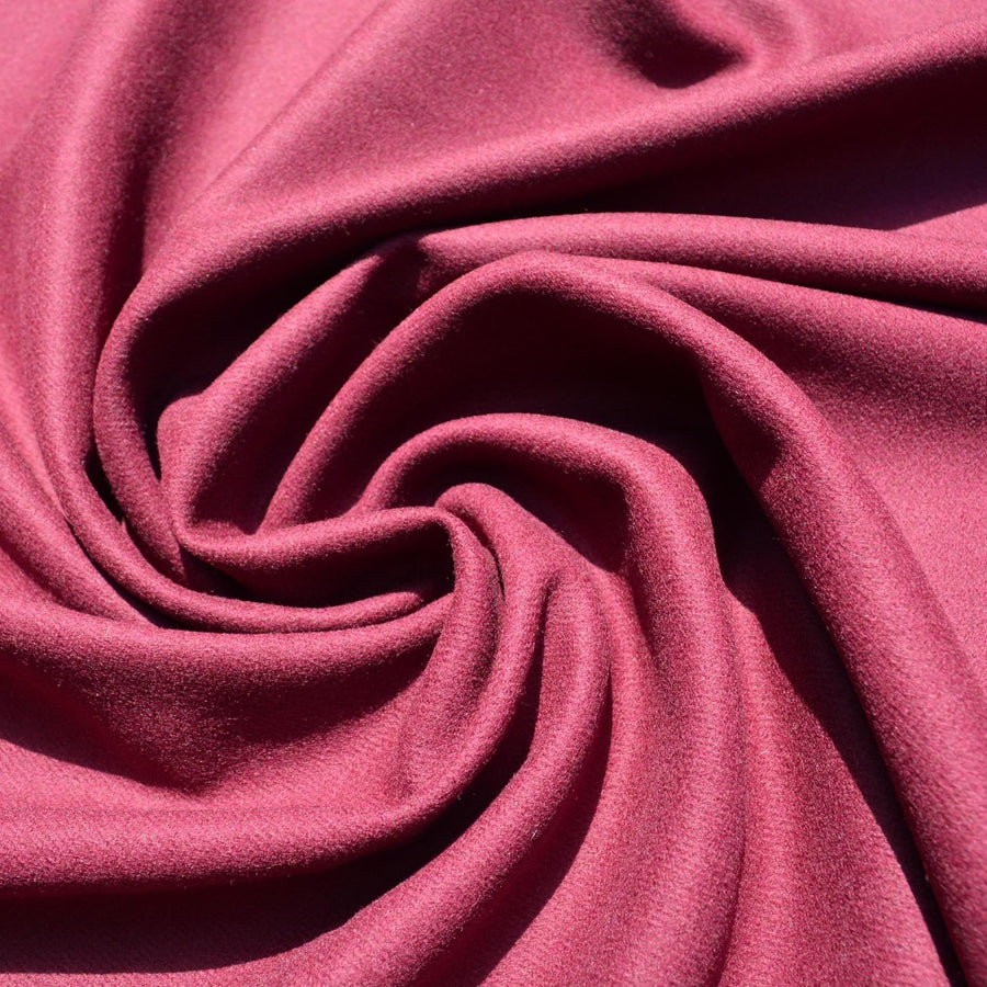 Wool Gabardine Heavyweight Fabric | Dark Red / Purple | Coating Upholstery Sewing Fabric |By the Yard