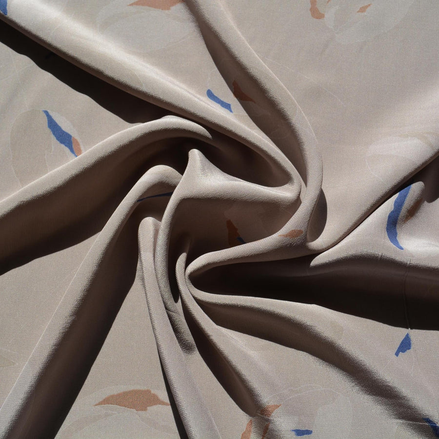 Gray Crepe de Chine Fabric | Vintage Deadstock | By the Yard