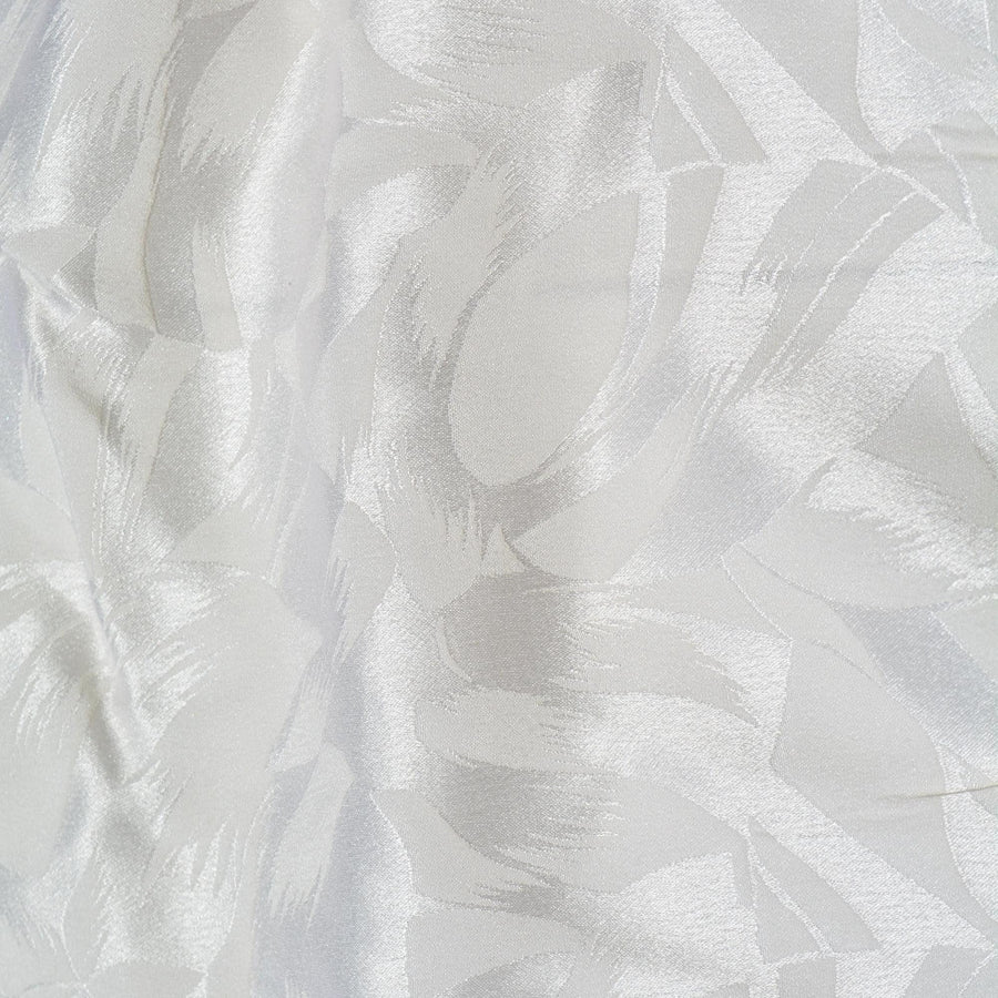 Pure Silk Jacquard Fabric | Ivory Designer Deadstock | Dresses, Skirts, Special Occasion | By the Yard