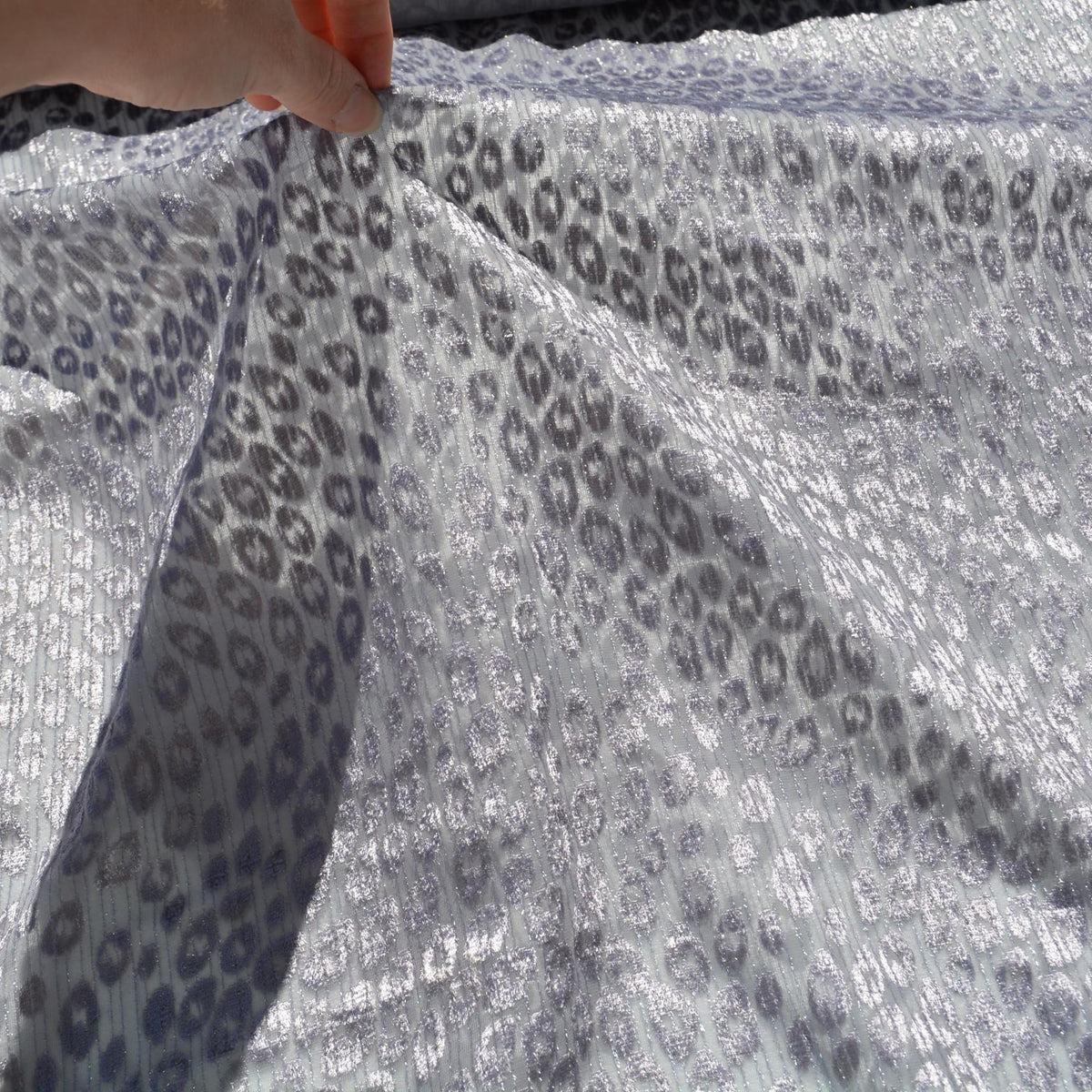 Chiffon Burnout Fabric | Light gray |By the Yard