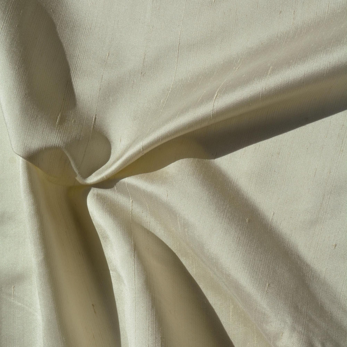 Silk Dupioni Fabric Ivory Midweight Slub Texture 48 Inch Usable | By the Yard