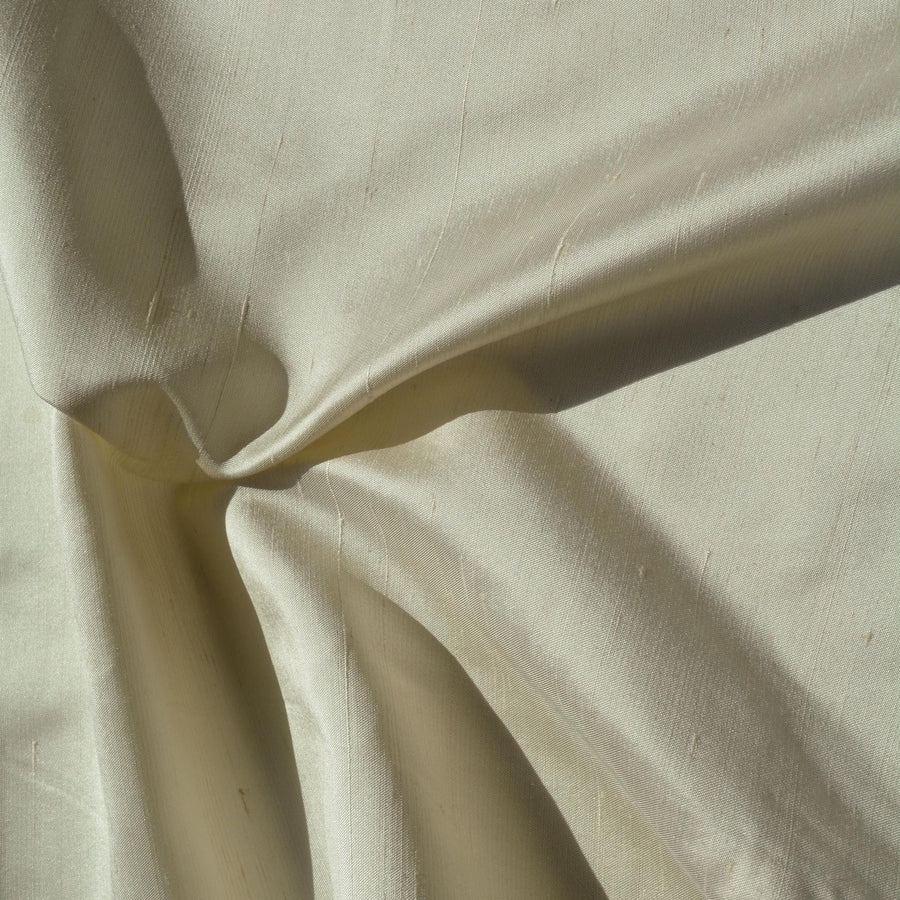 Silk Dupioni Fabric Ivory Midweight Slub Texture 48 Inch Usable | By the Yard