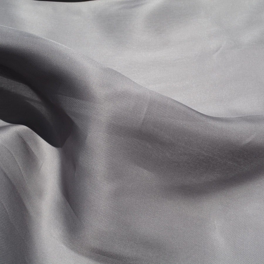 Pure Silk Gazar Fabric | Gray Designer Deadstock | Dresses, Skirts, Bridal, Couture | By the Yard