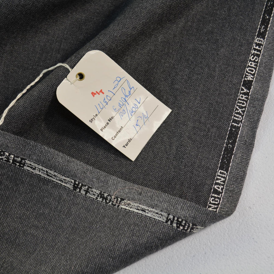 British Worsted Wool Fabric | Gray | Suiting Made in England |By the Yard