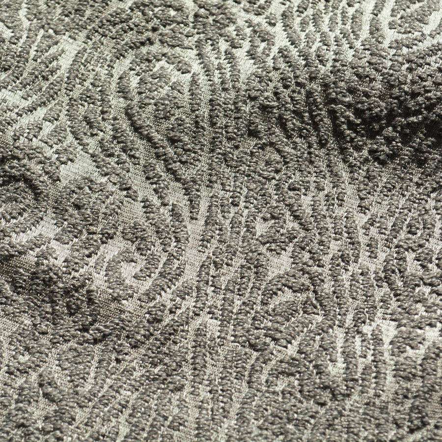 Silk Wool Blend Fabric Dark Gray Textured Mid to Heavyweight | By the Yard
