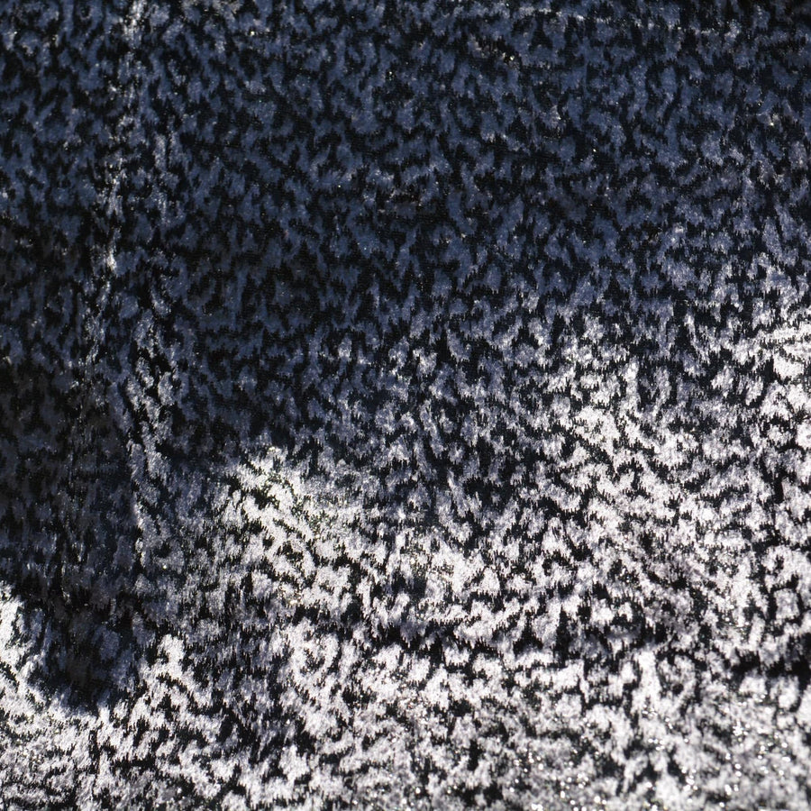 Gray Black Metallic Velvet on Silk Georgette | Designer Fabric | Silk Burnout Velvet, Luxury Dressmaking Fabric | By the Yard