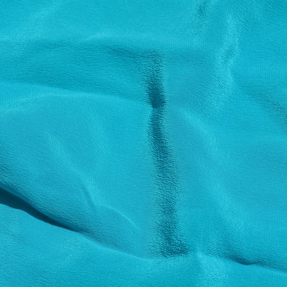 Pure Silk Pebble Crepe Fabric | Blue Lightweight Washed Designer Deadstock | Dresses, Blouses, Skirts | By the Yard