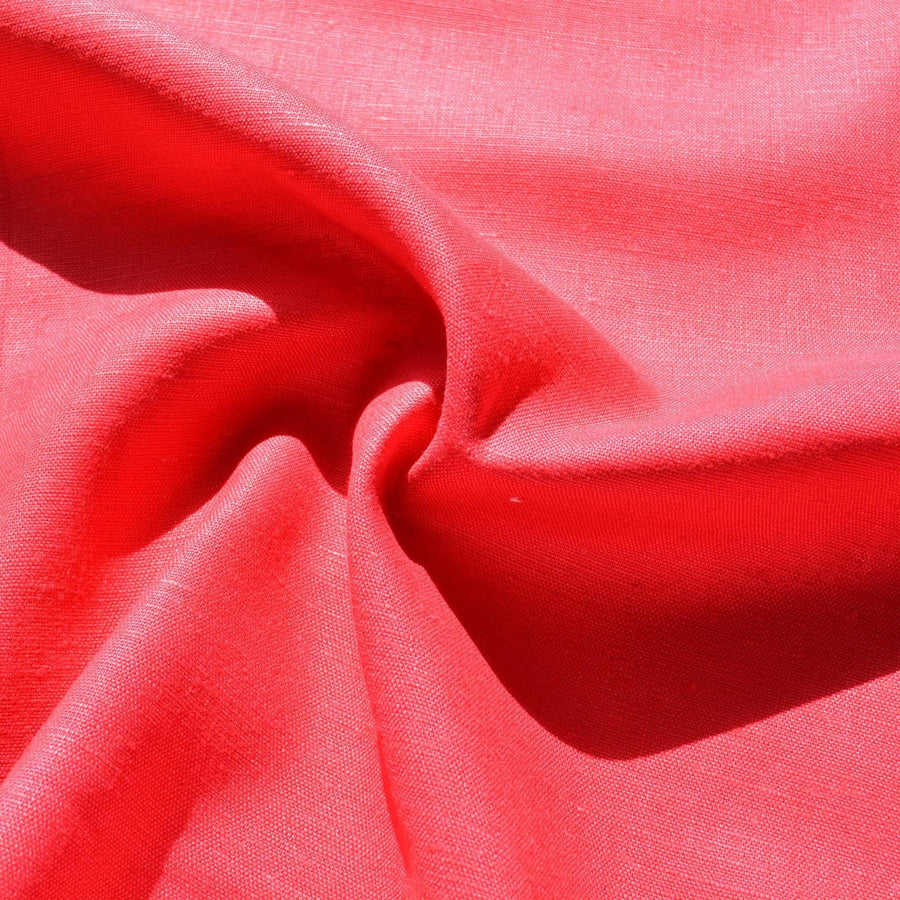 100% Linen Fabric Thick weave Red thick weave Midweight to heavyweight 44" Wide Dressmaking Tailoring | By the Yard