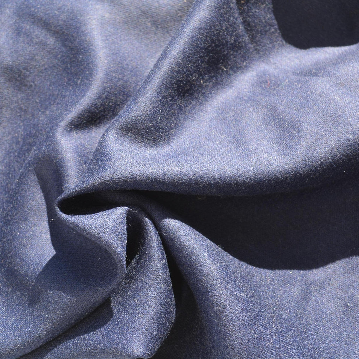 Double-Faced Wool Fabric | Navy/gray | Luxury Designer Textile |By the Yard
