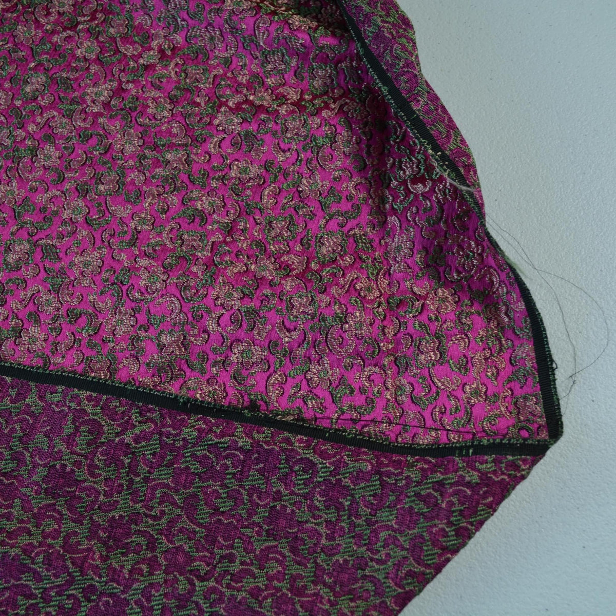 Luxury Silk Brocade Fabric | Pink and green | Upholstery Fabric & Home Decor Textile | Curtain, Drapery, Pillow | By the