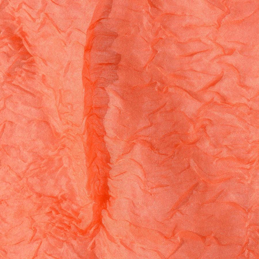 100% Silk Designer Fabric Coral Crinkle silk 48" Wide Luxury Fabric Sewing | By the Yard