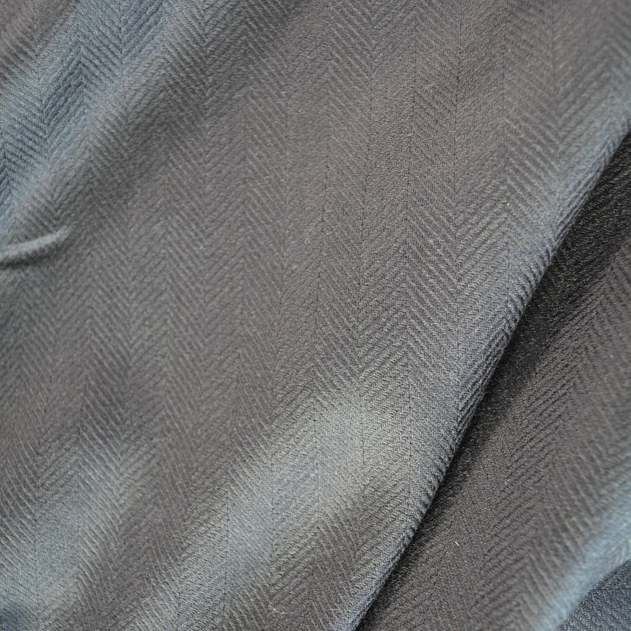 Black Wool Cashmere Herringbone Tweed Luxury Blend 57 Inch Wide | By the Yard