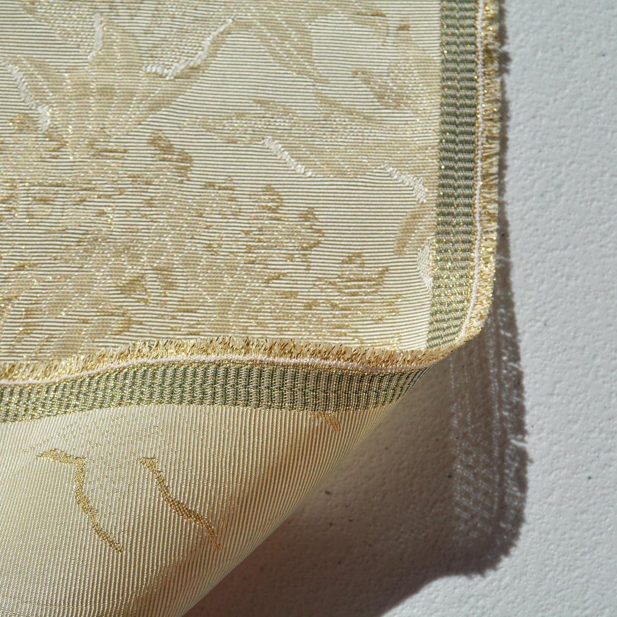 Brocade Fabric | Ivory and gold| Upholstery Fabric & Home Decor Textile | Curtain, Drapery, Pillow | By the Yard