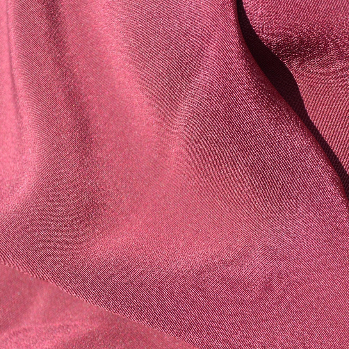 French Pure Silk Crepe Fabric | Burgundy Heavyweight Designer Deadstock | Dresses, Skirts, Trousers | By the Yard