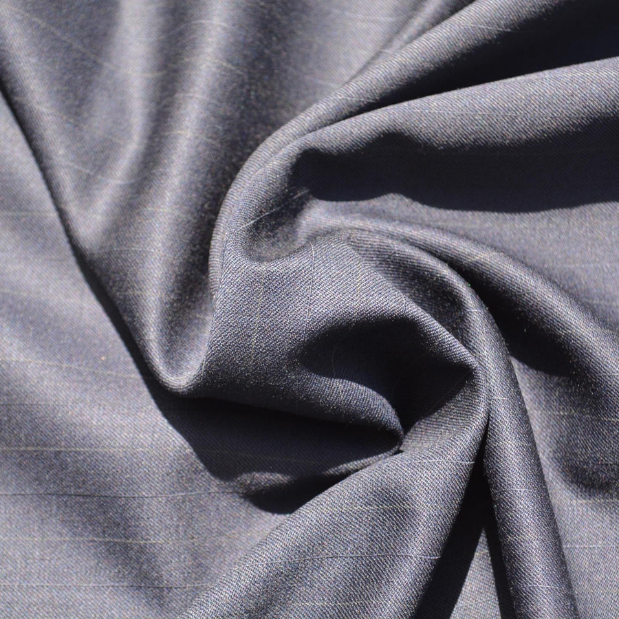 British Cashmere Super 100s Wool Suiting Fabric | Black with Stripes | Made in England | Luxury Tailoring Material| By the Yard