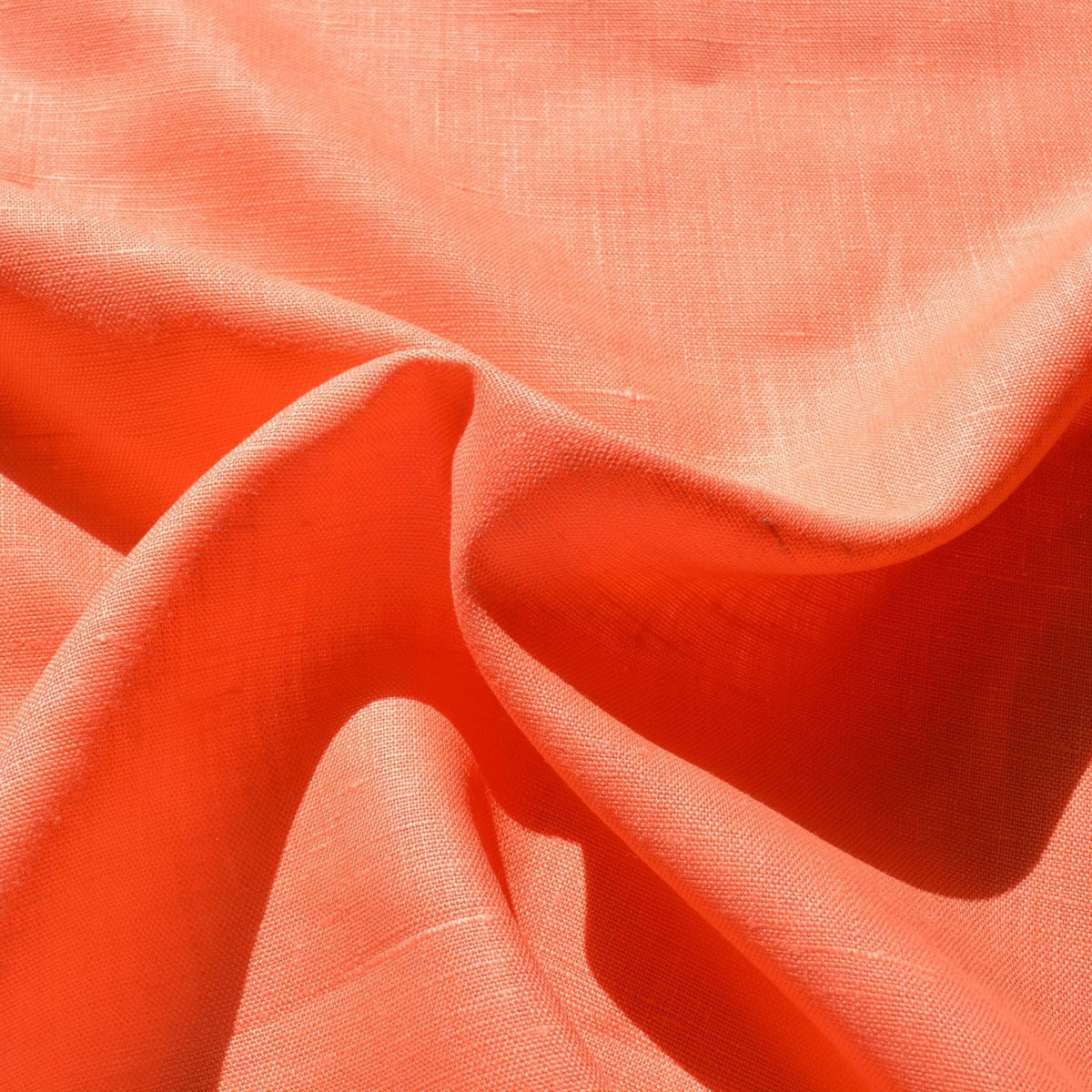 100% Linen Fabric Bright coral 60" Wide Dressmaking Tailoring | By the Yard