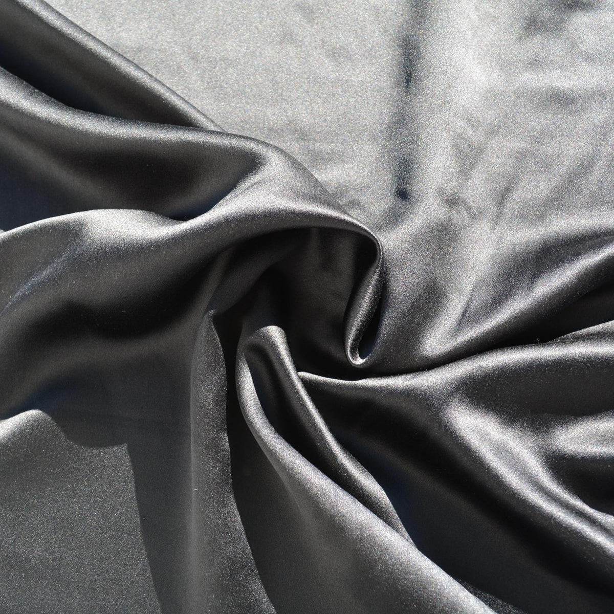 100% Silk Satin Fabric | Black | Luxury Silk Yardage |By the Yard