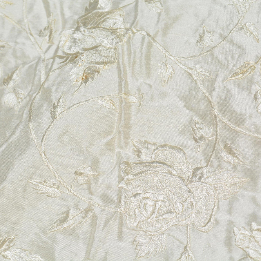 Silk Dupioni Brocade Fabric | 100% Silk Floral | Upholstery Fabric & Home Decor Textile | Curtain, Drapery, Pillow | By the Yard
