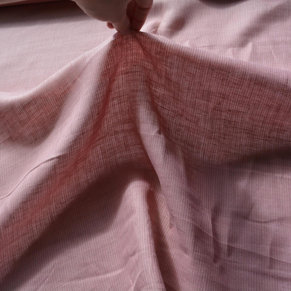 100% Linen Fabric Striped Mauve striped 35" Wide Dressmaking Tailoring | By the Yard