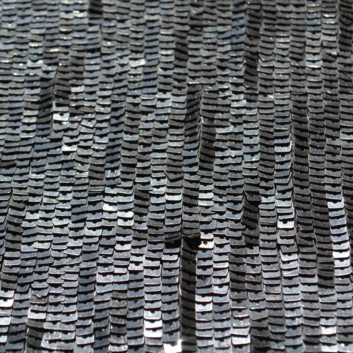 Black sequined (partially damaged) Sequined Fabric Fabric | Designer Deadstock Yardage |By the Yard