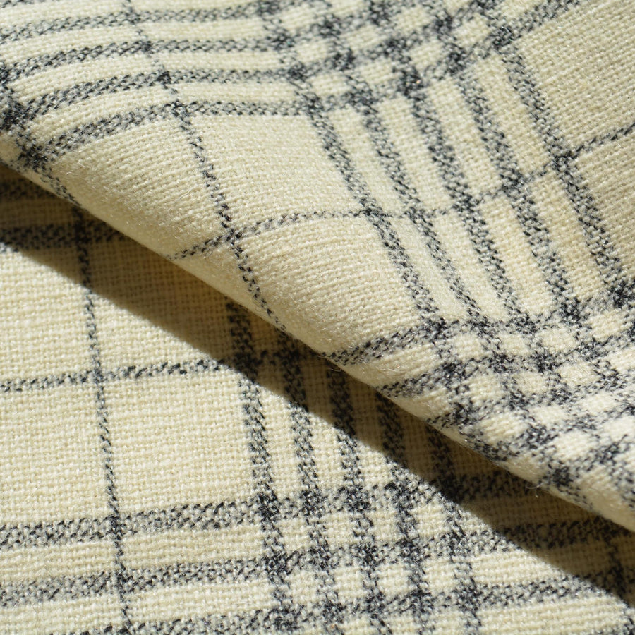 Black and white plaid | 100% wool | Wool Suiting (Plaid) | Designer Deadstock |By the Yard