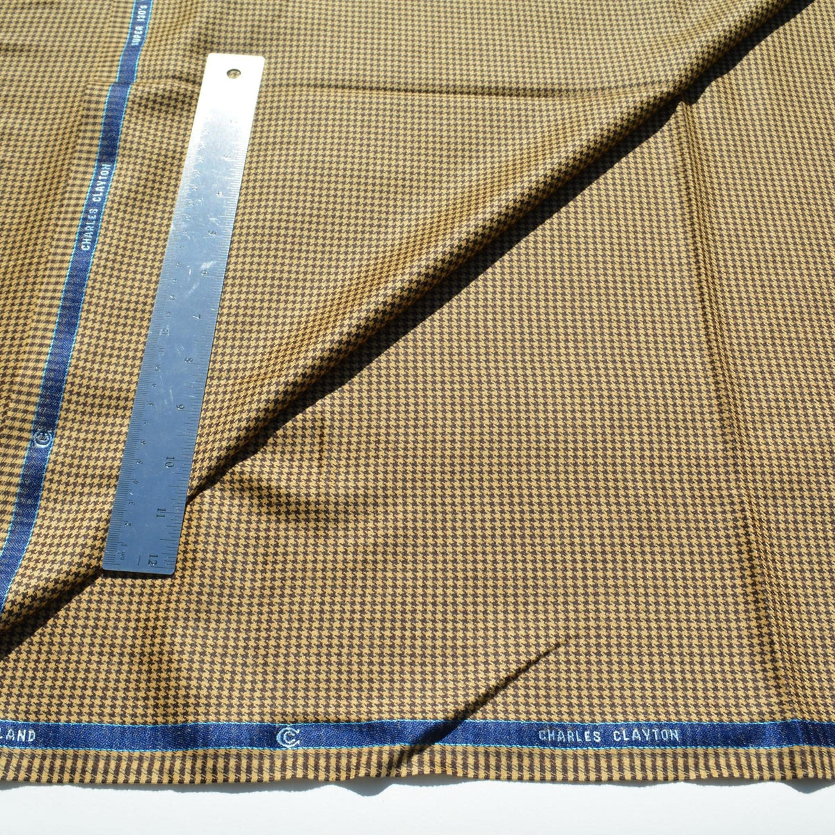 British Super 130s Wool Fabric | Charles Clayton Designer | Herringbone Made in England | Classic Menswear Fabric |By th