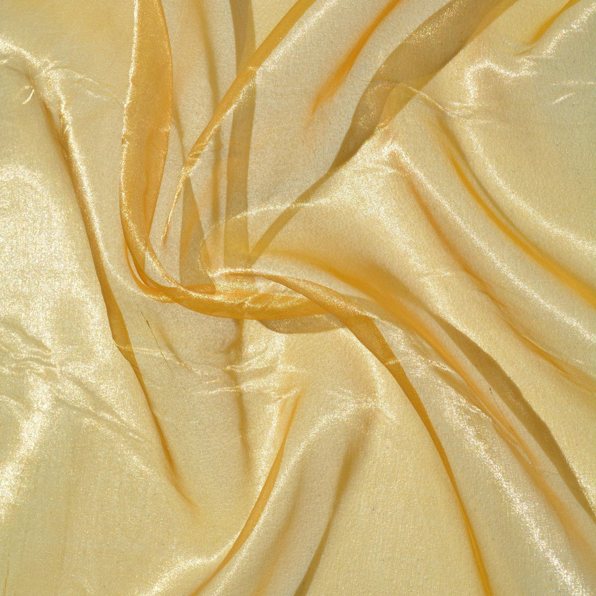 Silk Blend Organza Fabric | Yellow Gold Sheer Designer Deadstock | Dresses, Bridal, Special Occasion | By the Yard