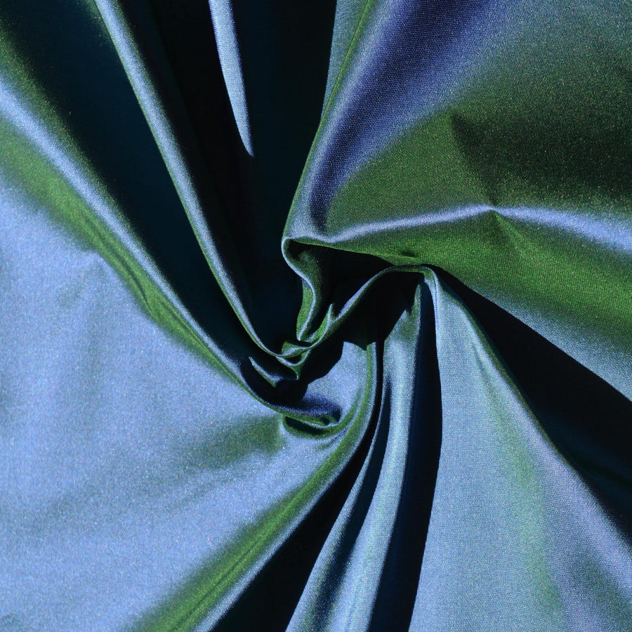 Silk Taffeta Fabric Dark blue and green Two-tone 56" Wide Luxury Fabric | By the Yard