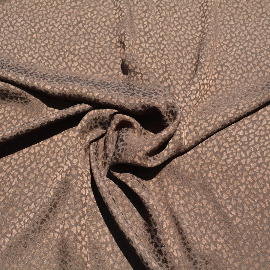 100% Silk Jacquard Fabric | Brown Designer Deadstock | Dresses, Skirts, Special Occasion | By the Yard