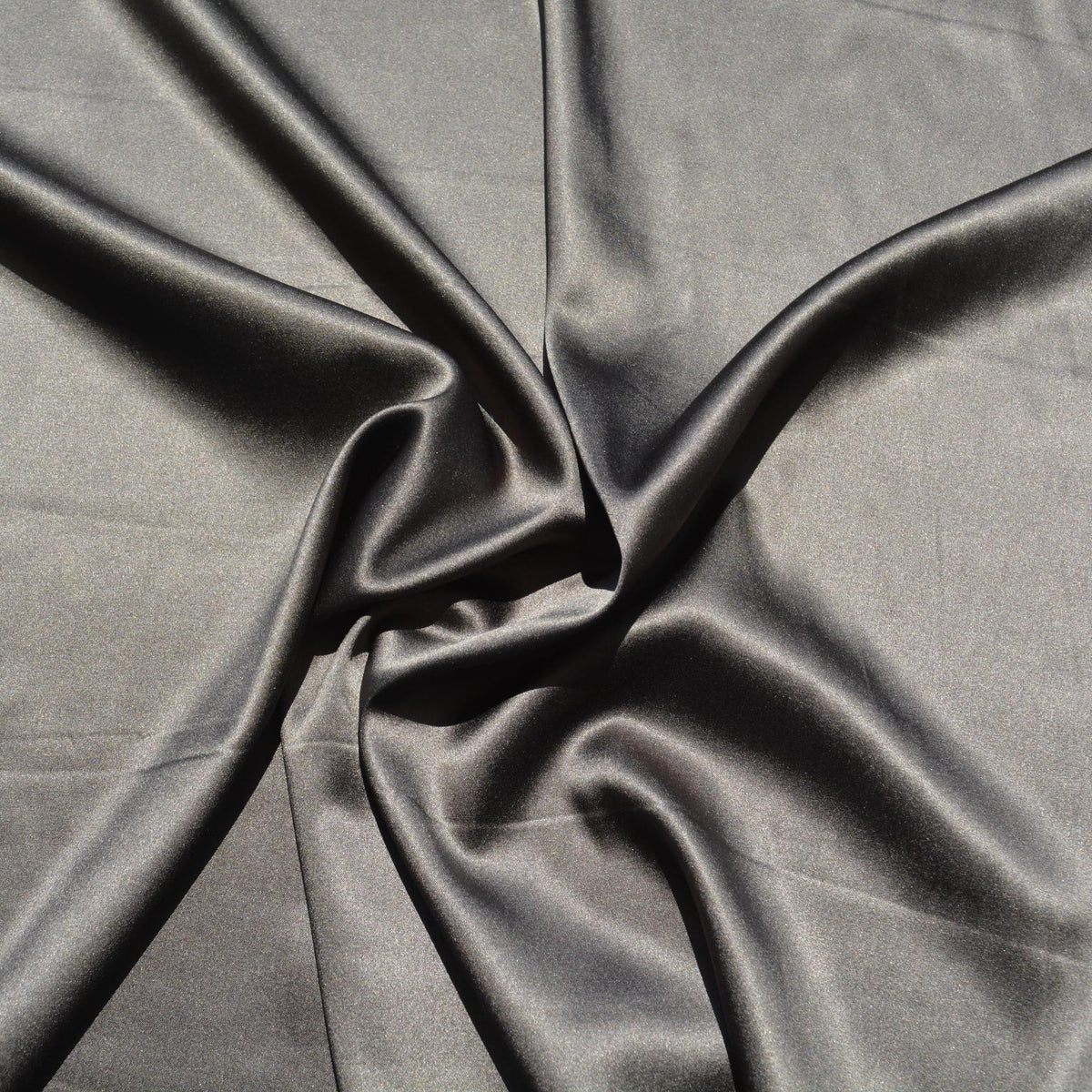 Pure Silk Charmeuse Stretch Fabric | Brown Designer Deadstock | Dresses, Skirts, Blouses | By the Yard