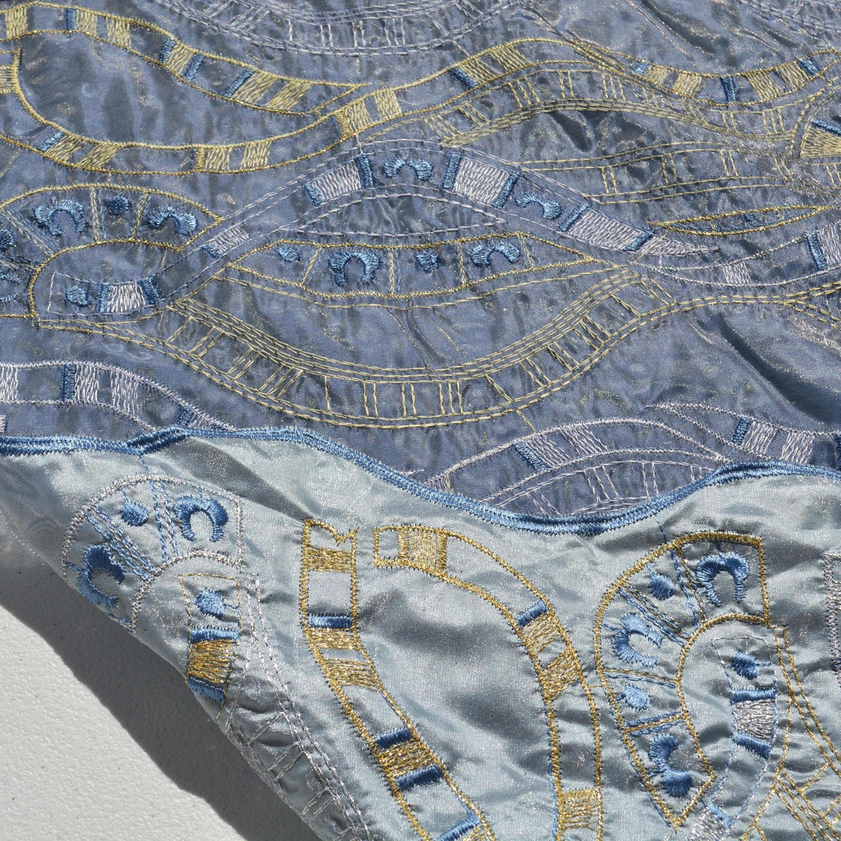 Blue Brocade Fabric | Designer Deadstock | By the Yard