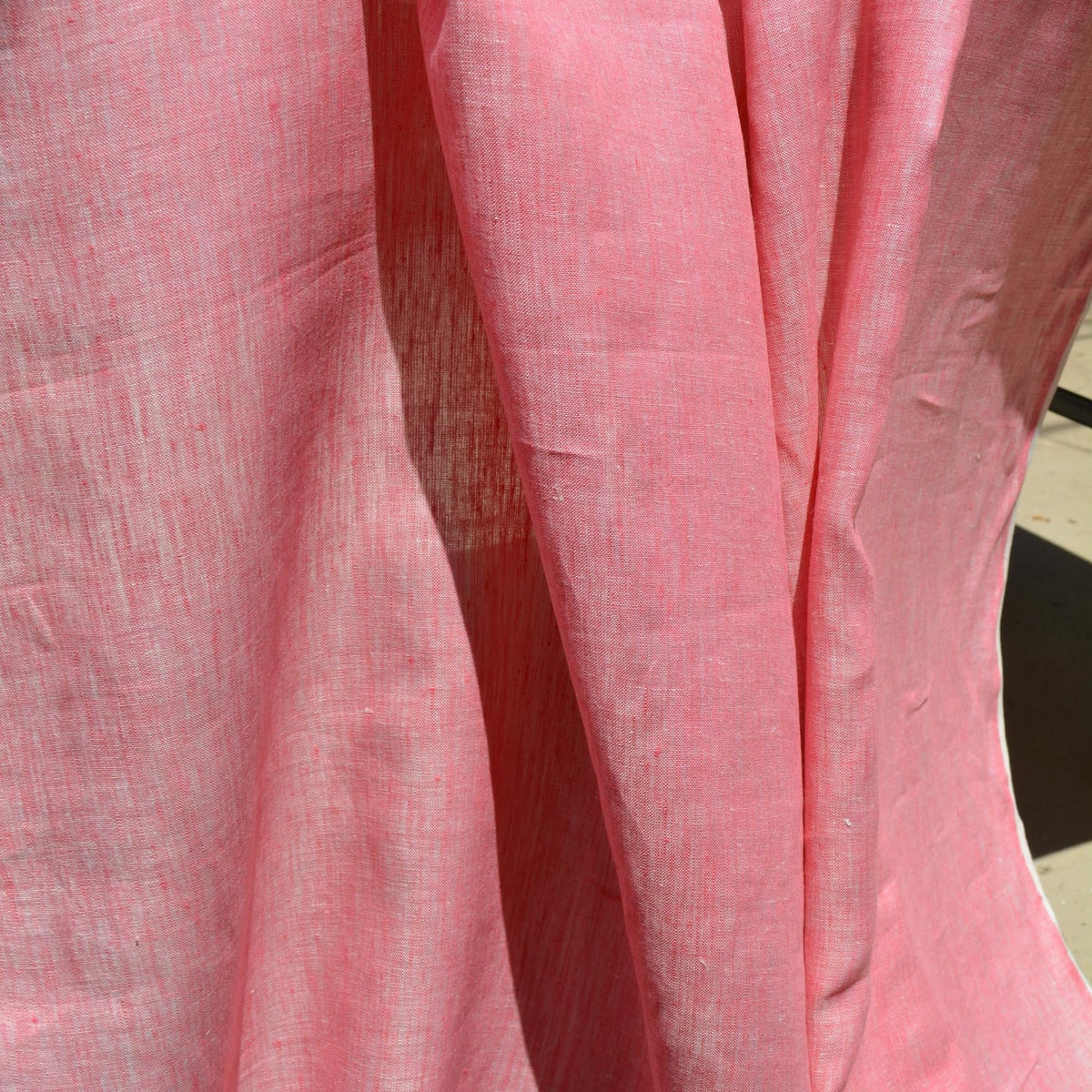 Coral Pink Linen Fabric | 100% Midweight Linen Solid Weave 54" Wide | Linen Yardage for Clothing, Summer Dresses, Home D