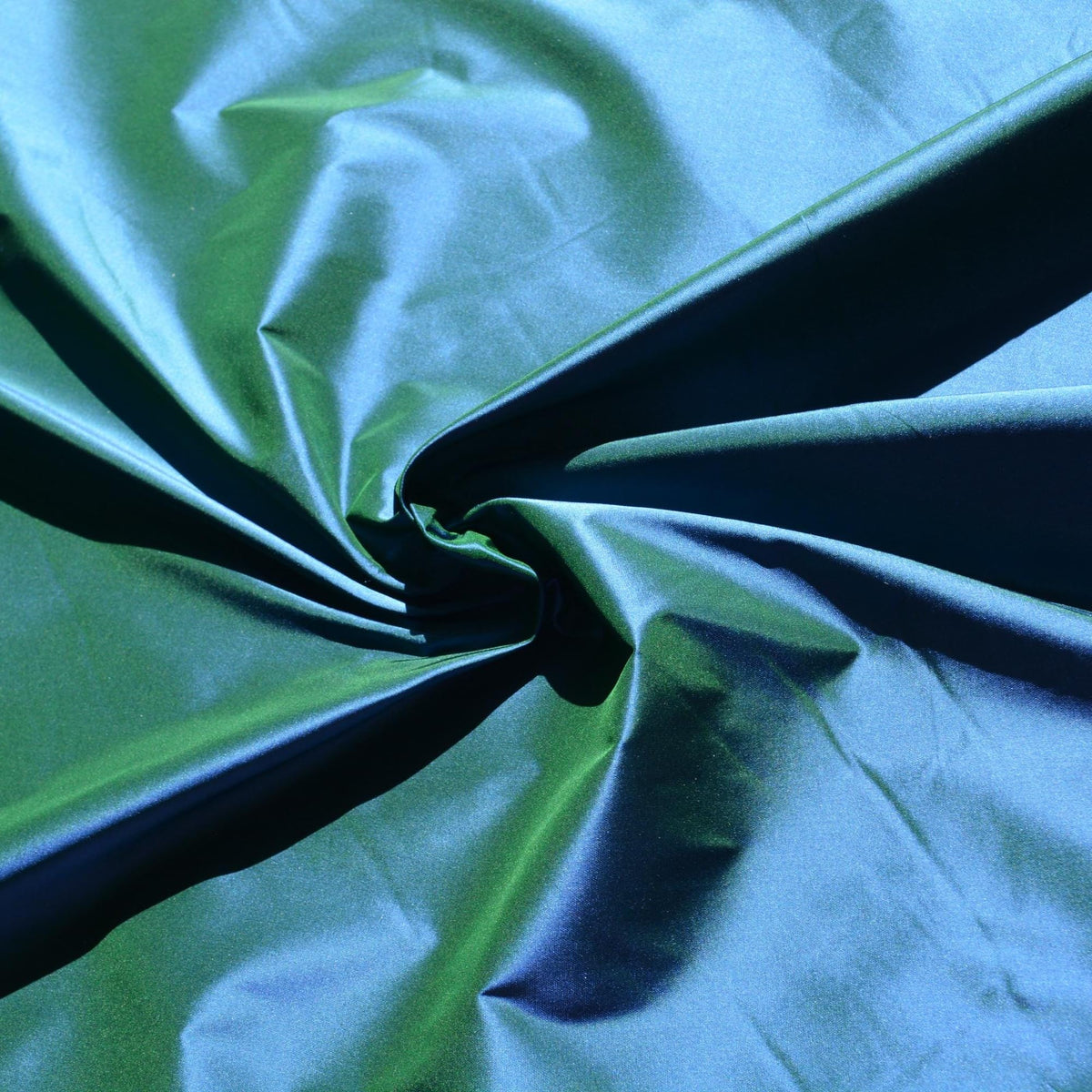 Silk Taffeta Fabric Dark blue and green Two-tone 56" Wide Luxury Fabric | By the Yard