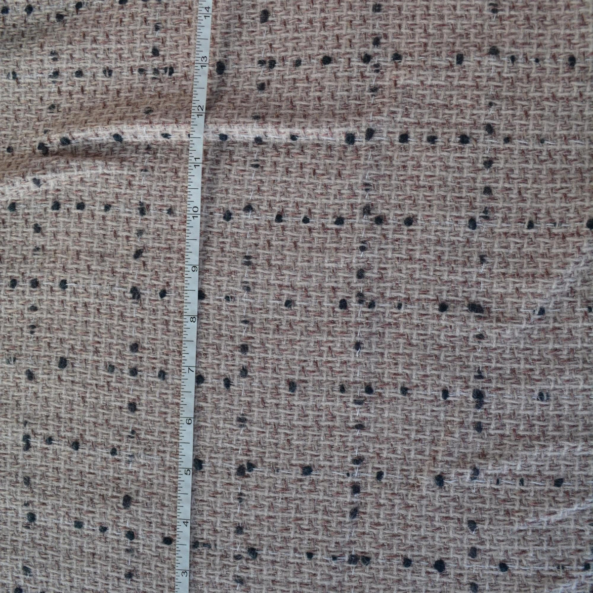 Beige Wool Boucle Tweed Fabric | Made in Italy | Brown and Black Speckles Heavyweight Coat and Jacket Cloth 57 Inch Wide