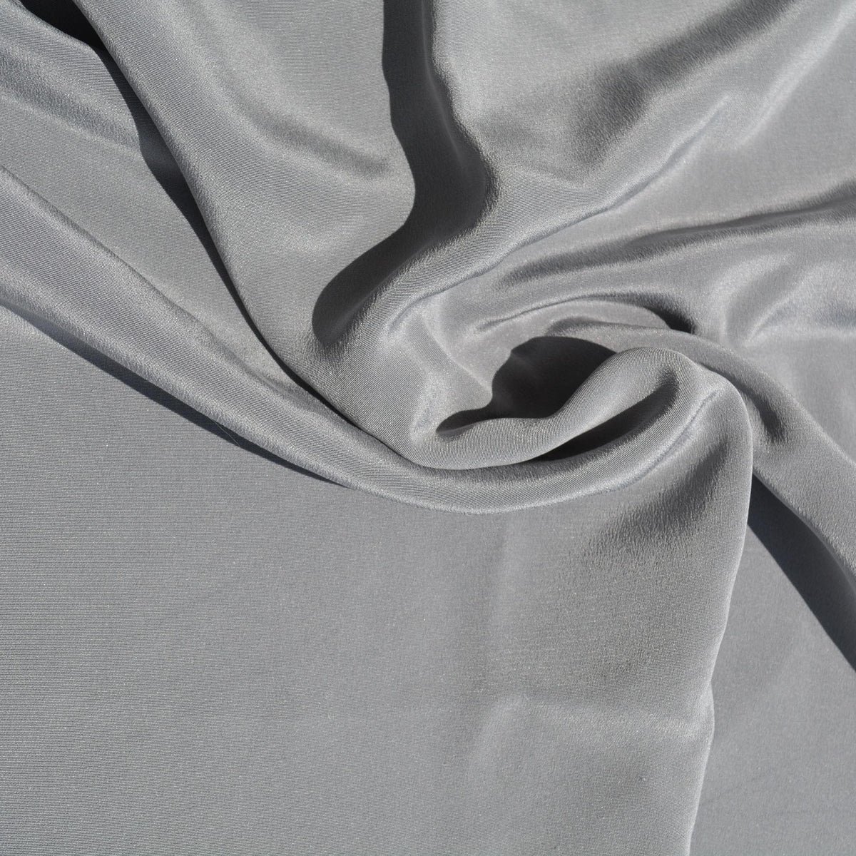 Pure Silk Crepe Fabric | Gray Heavyweight Designer Deadstock | Dresses, Skirts, Trousers | By the Yard
