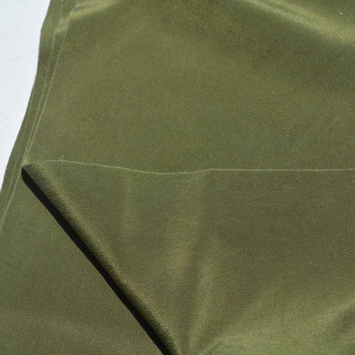 Pure Silk Crepe Fabric | Dark Green Heavyweight Designer Deadstock | Dresses, Skirts, Trousers | By the Yard