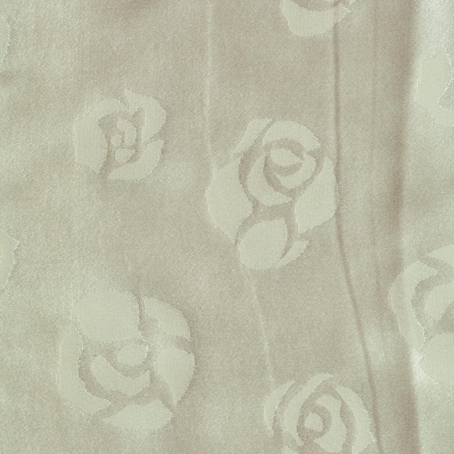 European 100% Silk Jacquard Fabric | Silk Floral Brocade White Roses Fabric | Luxury Bridal & Dressmaking Fabric | By the Yard